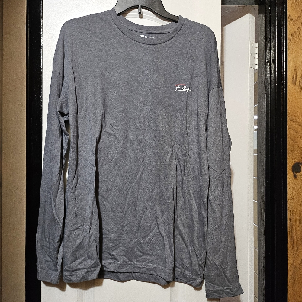 Fila Heritage Men's Logo Back Long Sleeve Lightweight Tshirt